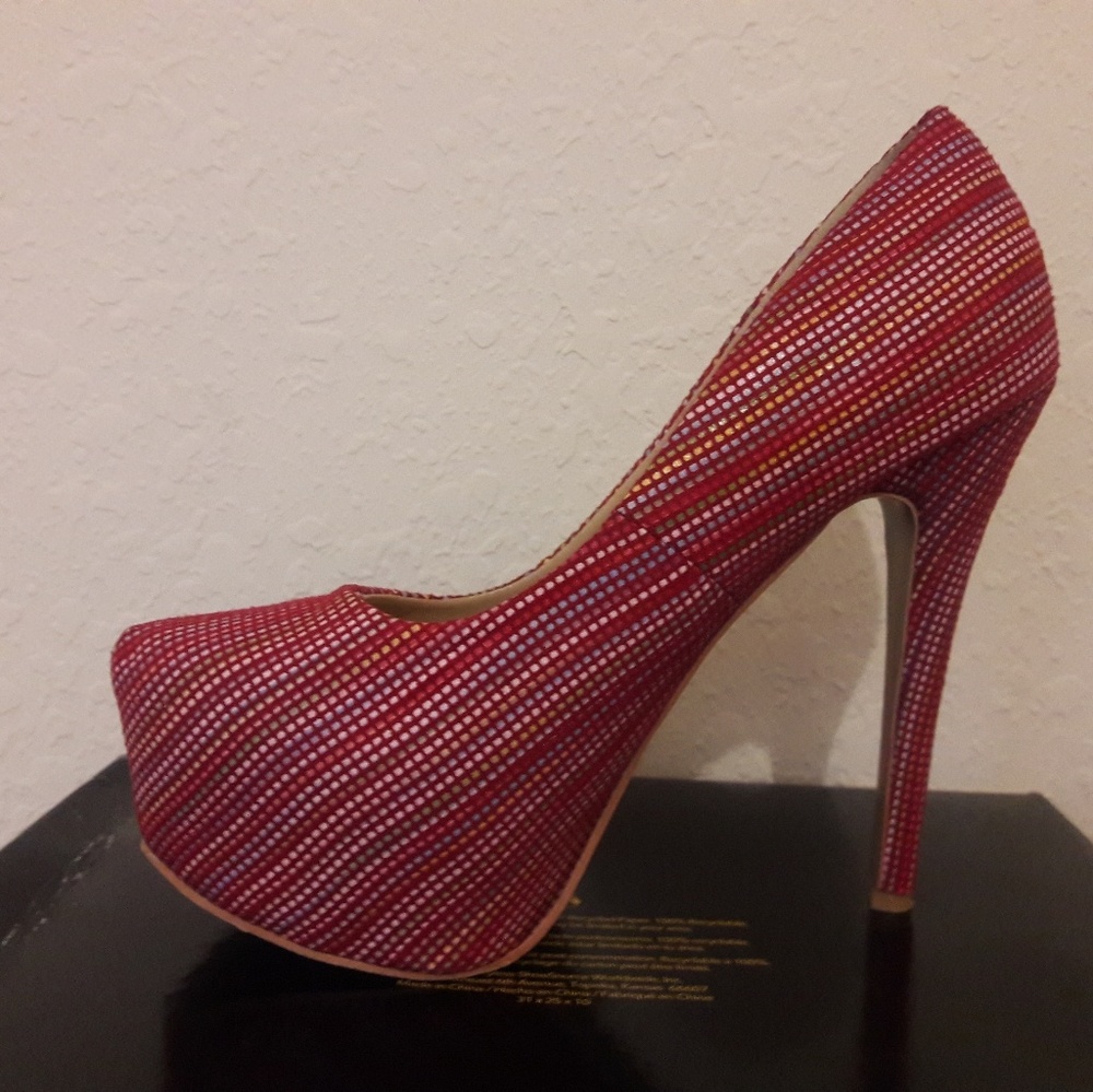 Red Multicolor Pump High heel